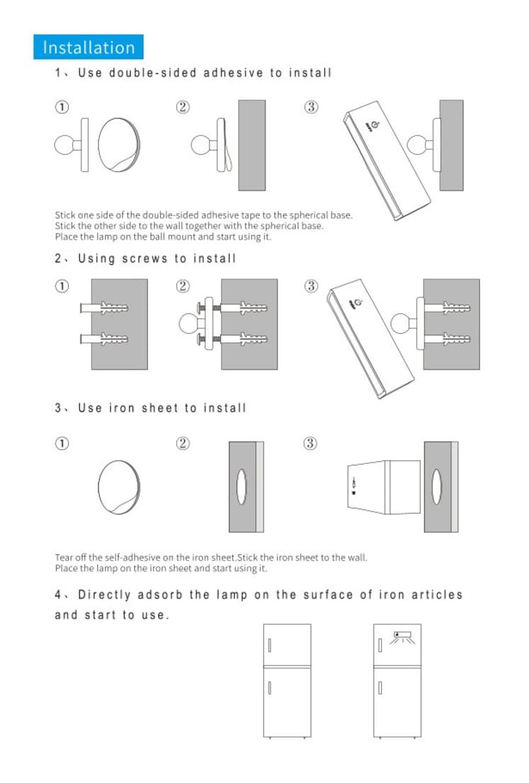 LED Plastic Wall Reading Light