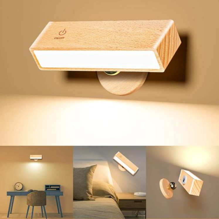 Solid Beech Wooden Wall Light