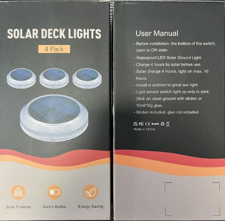 Solar Led Deck Light ( Bevel )