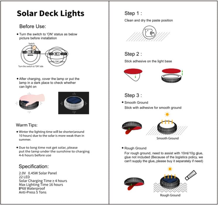 Solar Led Deck Light ( Bevel )