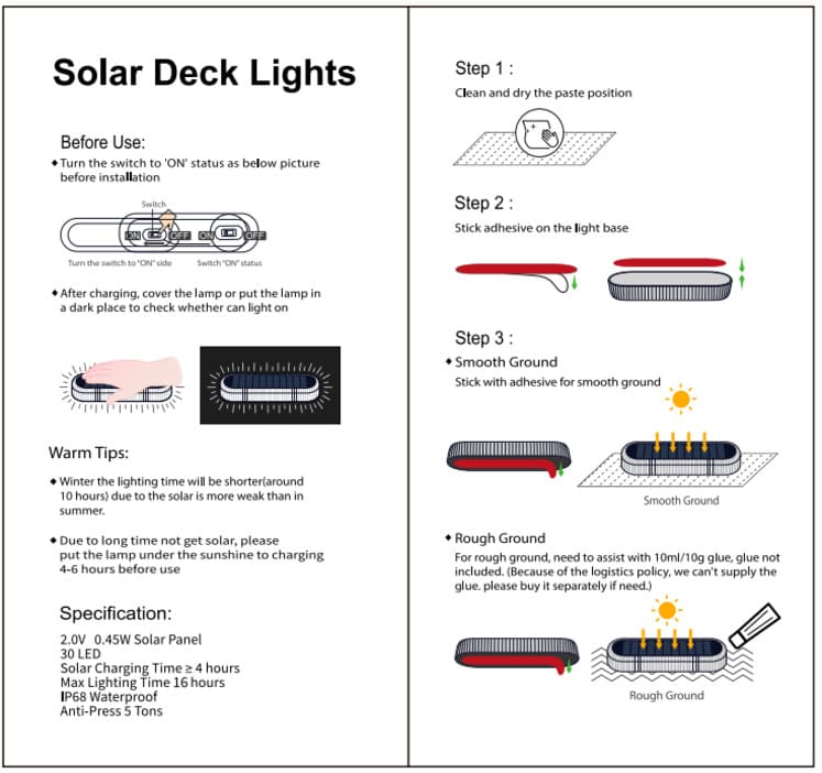 Solar Led Deck Light(Linear)