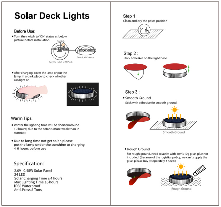 Solar Led Deck Light ( Round )