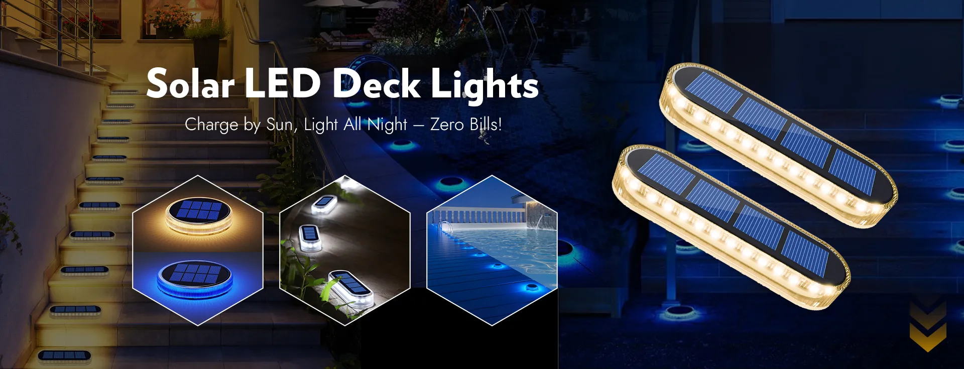 Solar LED Deck Lights
