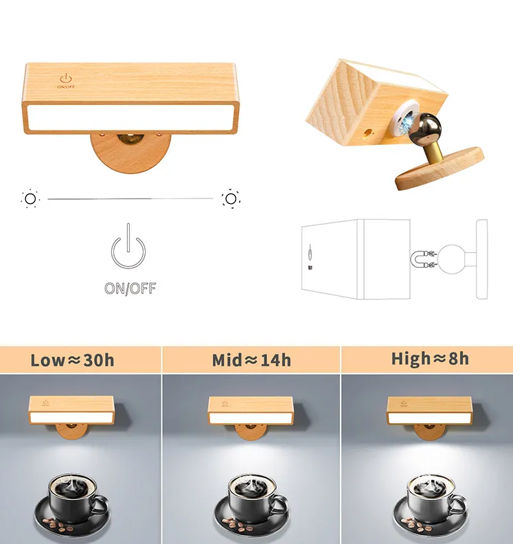 Solid Beech Wooden Wall Light