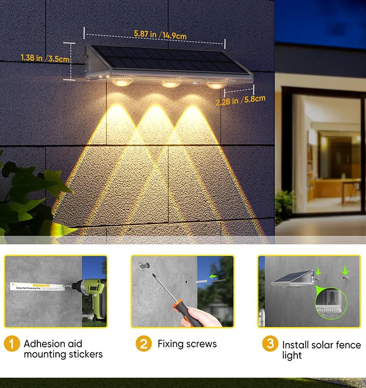 Solar Fence Wall Lights